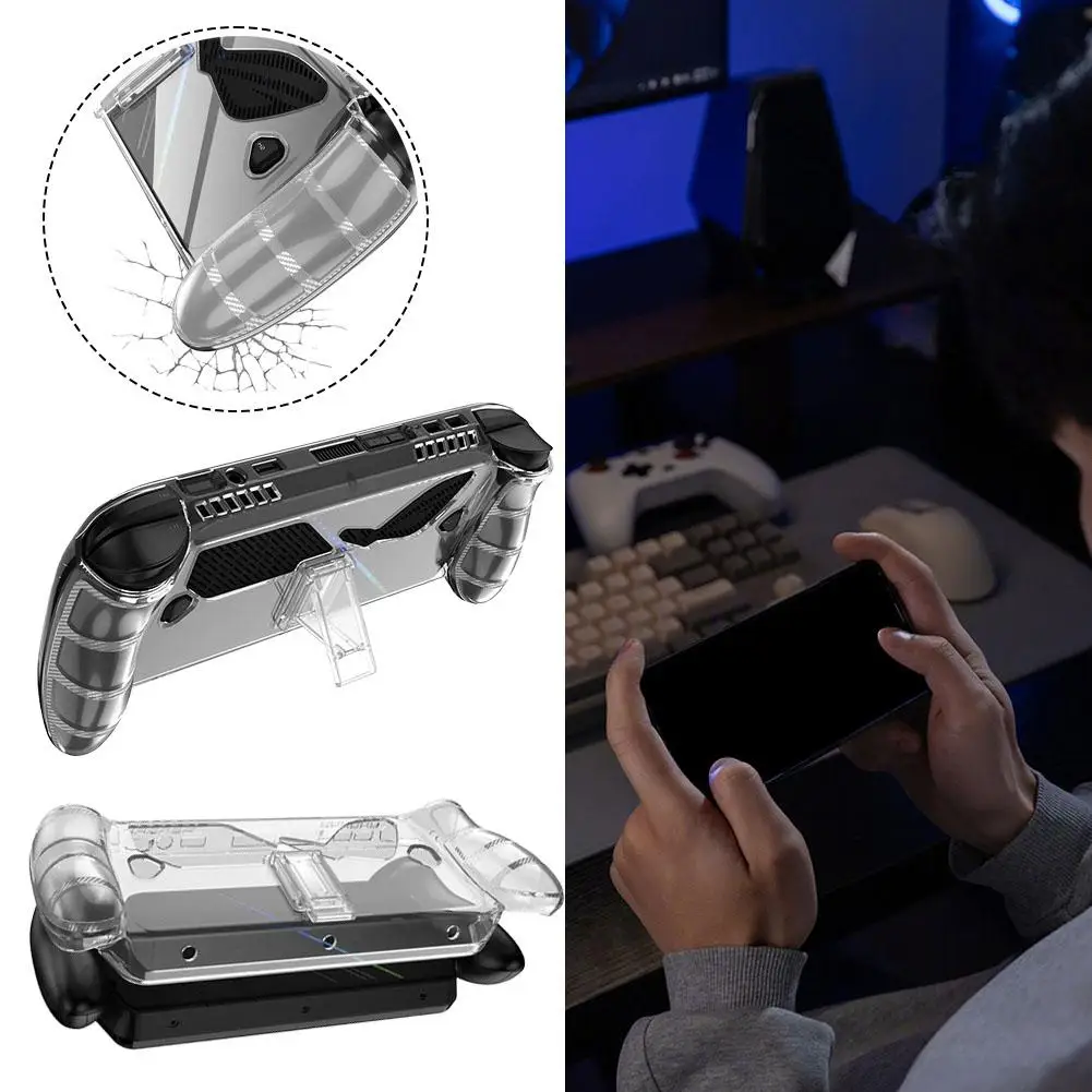 ل ROG Xbox Ally X يده مكافحة السقوط الغطاء الواقي جهاز بولي TPU حافظة شفافة غطاء كامل قوس عدم الانزلاق الملحقات