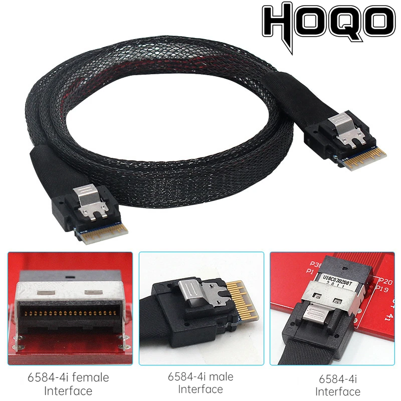 Mini SAS Cable SlimSAS cable SFF-8654 to SFF-8654 MiniSAS4.0 кабель для передачи данных