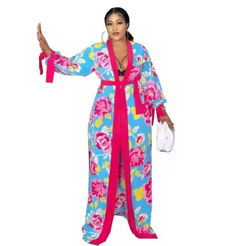 African Clothes for Women Traditional Dashiki Print Coat Pants Suits 2 Piece Set Plus Size Boubou Chiffon Outfits Party Vestidos