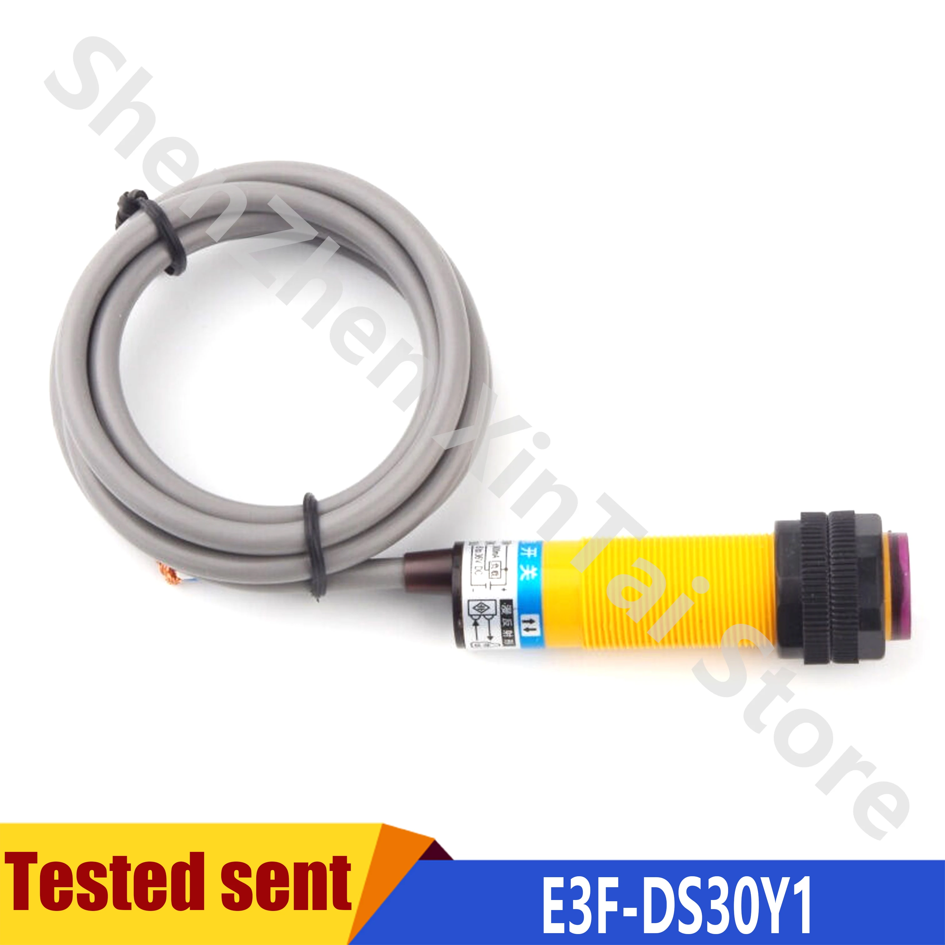 

2pcs E3F-DS30Y1 10-30cm 2 Wire M18 NO AC90-250V 300mA Diffuse Reflection Photoelectric Switch Sensor