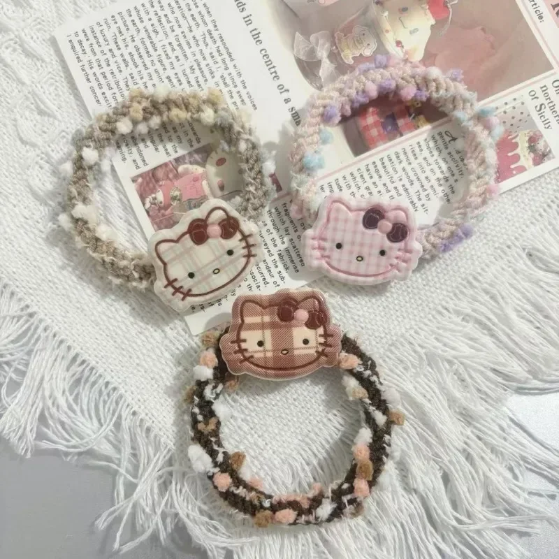 2 3 5 pezzi Hello Kitty Anime Sanrio Kawaii Y2k Fascia per capelli dolce Ragazza Cuore Simpatico cartone animato Copricapo Decorazione Regali per ragazze