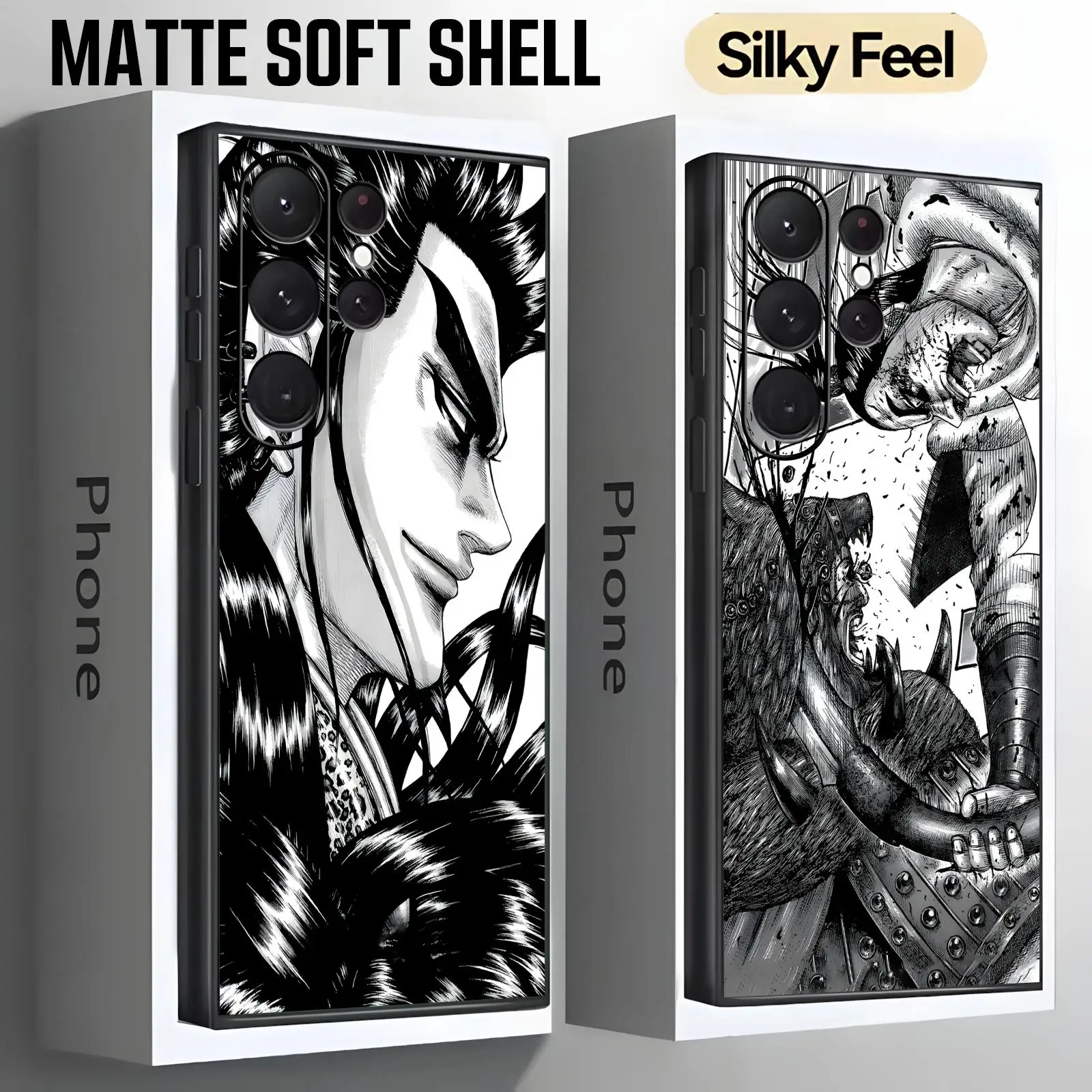 anime kingdom  Phone Case For Samsung S26 S25 S24 S23 S22 S21 S20 Ultra Note20 Soft black Shockproof Cover