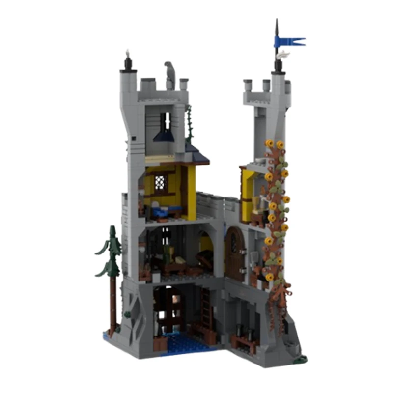 Arquitetura Modular Toy Modelo, Partículas Pequenas, Local, MOC, Castelo Medieval, Puzzle, DIY, Ornamentos, Presentes, 966Pcs