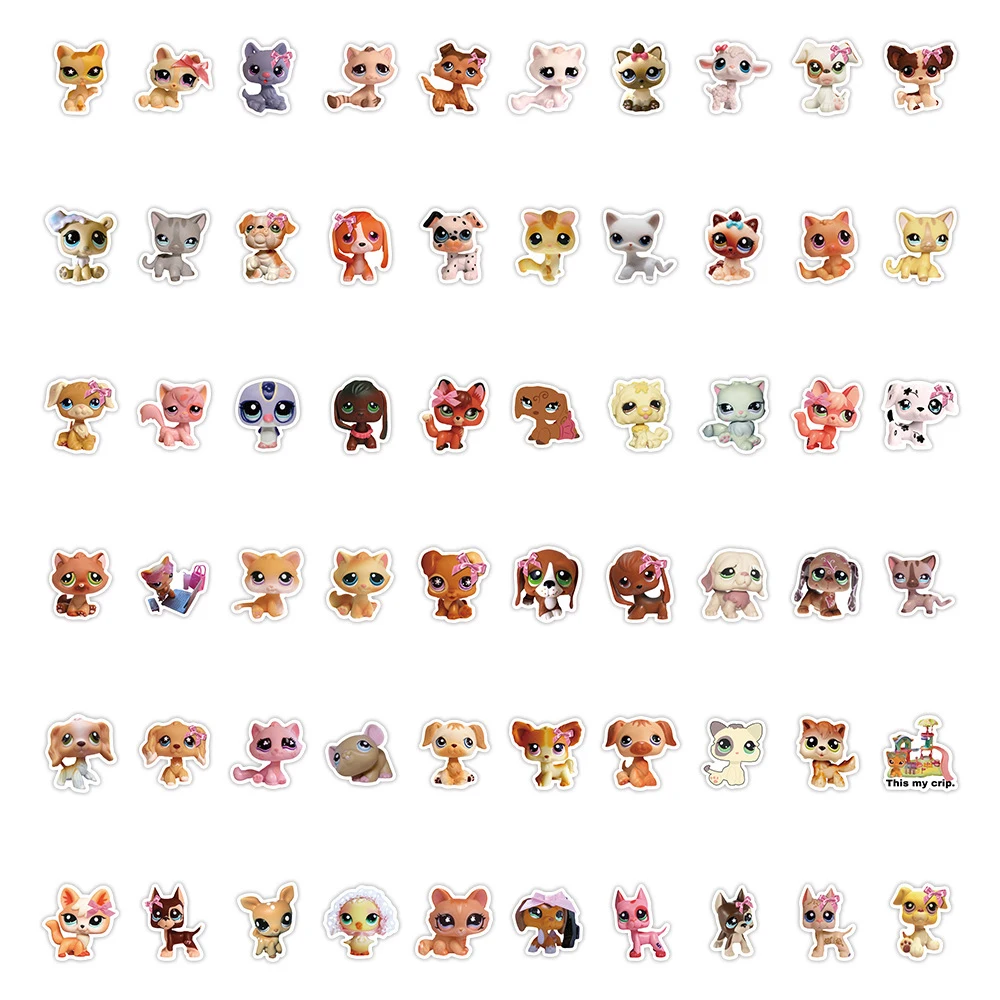 10/30/60 個かわいい漫画 Littlest ペットショップステッカーおかしいアニメ動物ステッカー DIY ノートパソコン電話デカール子供のおもちゃギフト