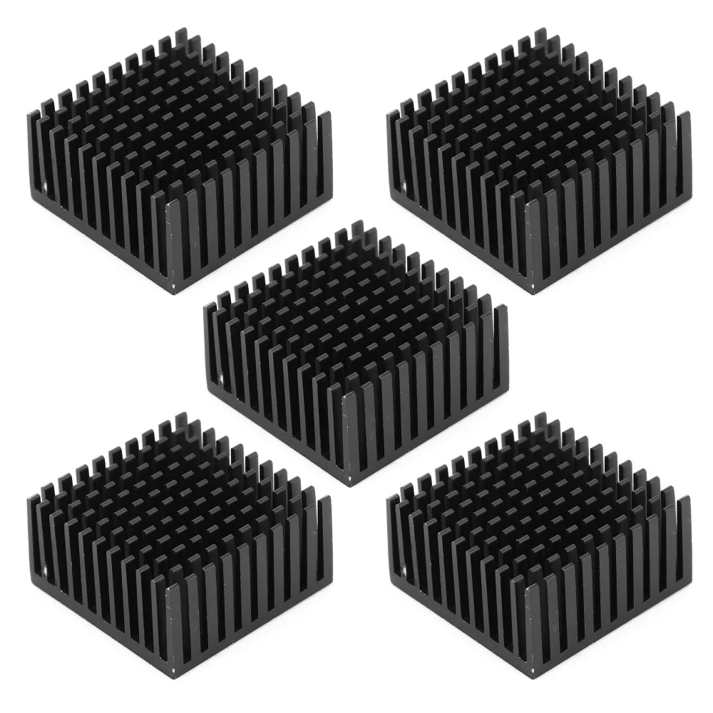 

5Pcs Thermal Module 40x40x20mm Heat Sink Aluminum Silver/Black Aluminum Heatsink Radiator Power Board Cooling
