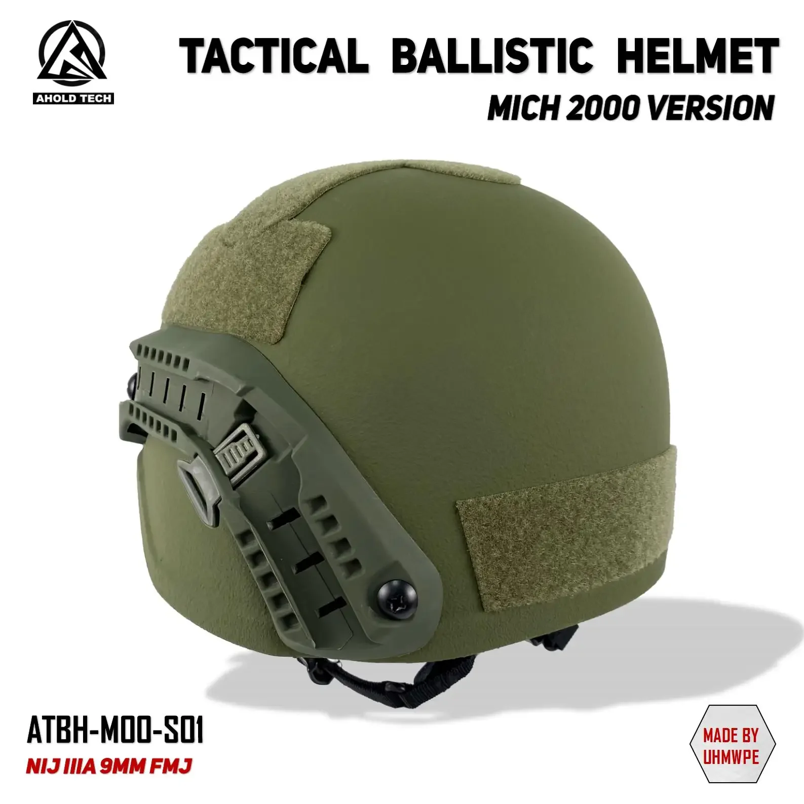 Aholdtech MICH 2000 Version Low Cut Tactical PE ISO NIJ IIIA 3A CAM FIT BOA Dial EPIC Liner Ballistic Bulletproof Helmet