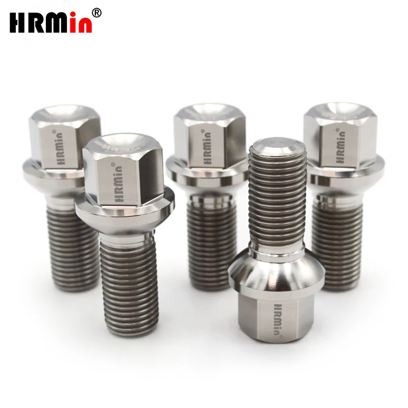 

HRMin High quality M14*1.5*28mm Gr.5 titanium Ball seat wheel titanium bolt hub bolt 16ps 20ps For Mercedes-Benz