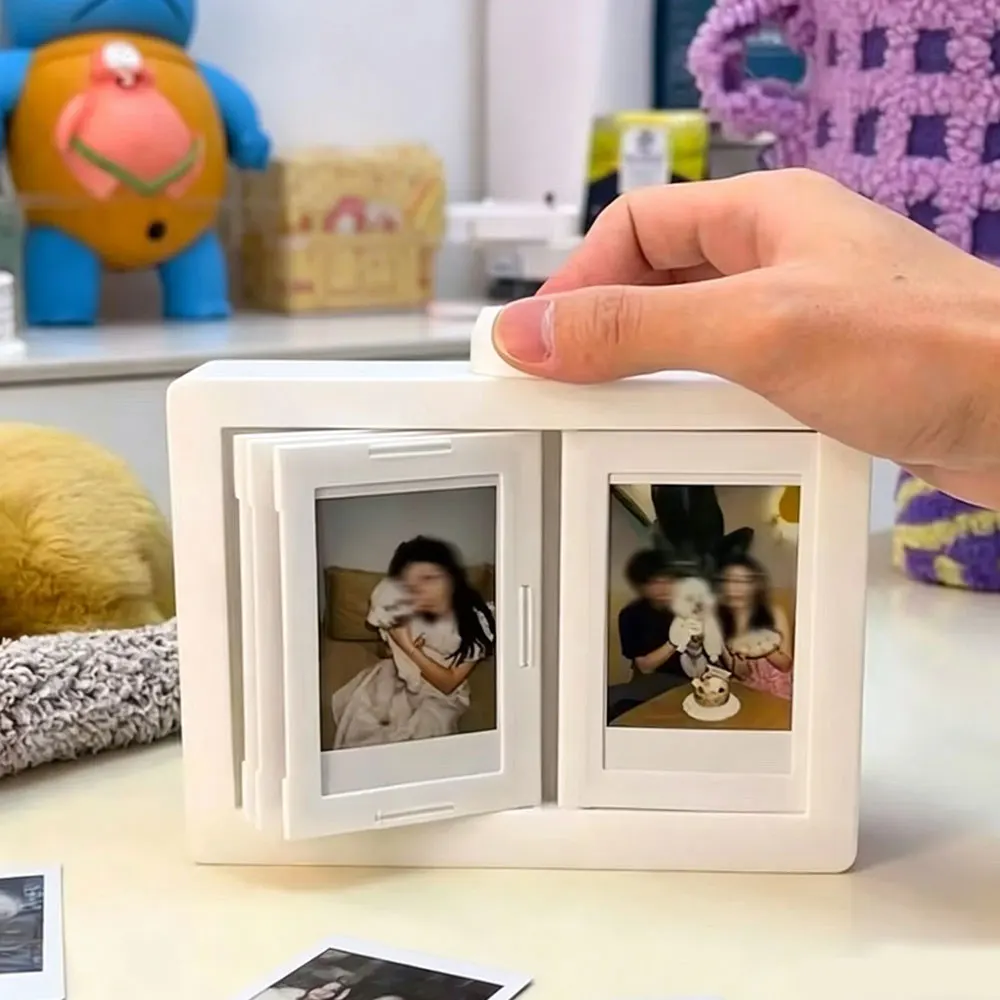 Plastic Rotatable Photo Frame for Desktop Decoration