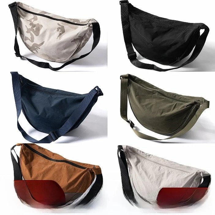 

Casual Dumpling Shape Crossbody Bag Unisex Shoulder Bag Six Colors Available for Couples Fashionable Leisure Handbag