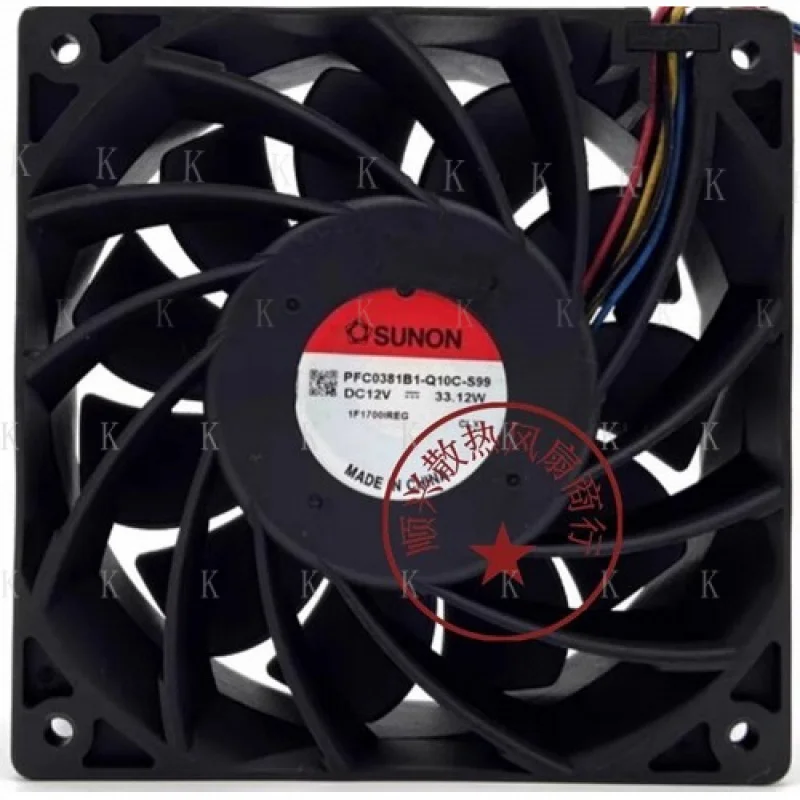 C  FOR   SUNON PFC0381B1-Q10C-S99 DC12V 33.12W 12CM 4-Wire Silent Cooling Fan