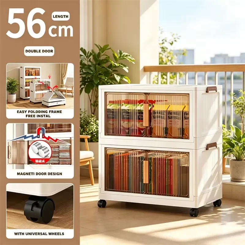 Foldable Wardrobe PP Dustproof Closet Easy Assemble Storage Cabinet for Clothes Books Snacks Modern Removable Organizer