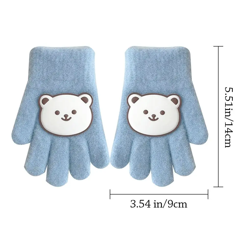 Gants en Velours Épais pour Enfant de 3 à 6 Ans, Mitaines artificiel astiques, Garde au Chaud, Mignonnes et Douces, Collection Hiver