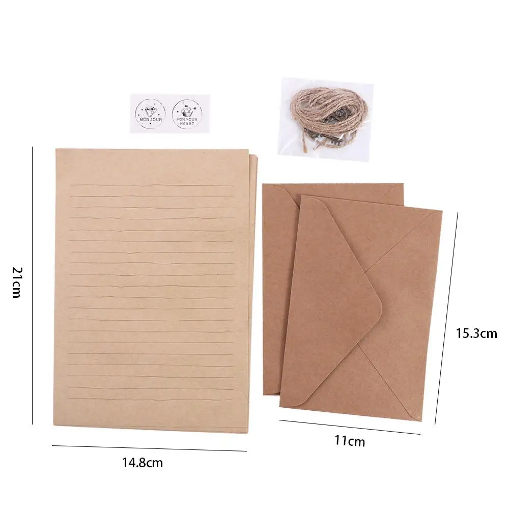 Vintage European Style Mailers Set Invitation Envelope Kraft Paper Envelope Writing Paper Envelopes Letter Paper Letter Pad