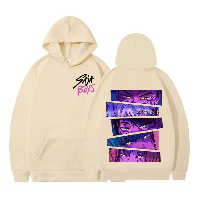 Kpop شيطان الصيادين ساجا بنين فيلم هوديي الرجال النساء ملابس عصرية البلوز طويلة الأكمام فضفاضة عادية Harajuku البلوز المد