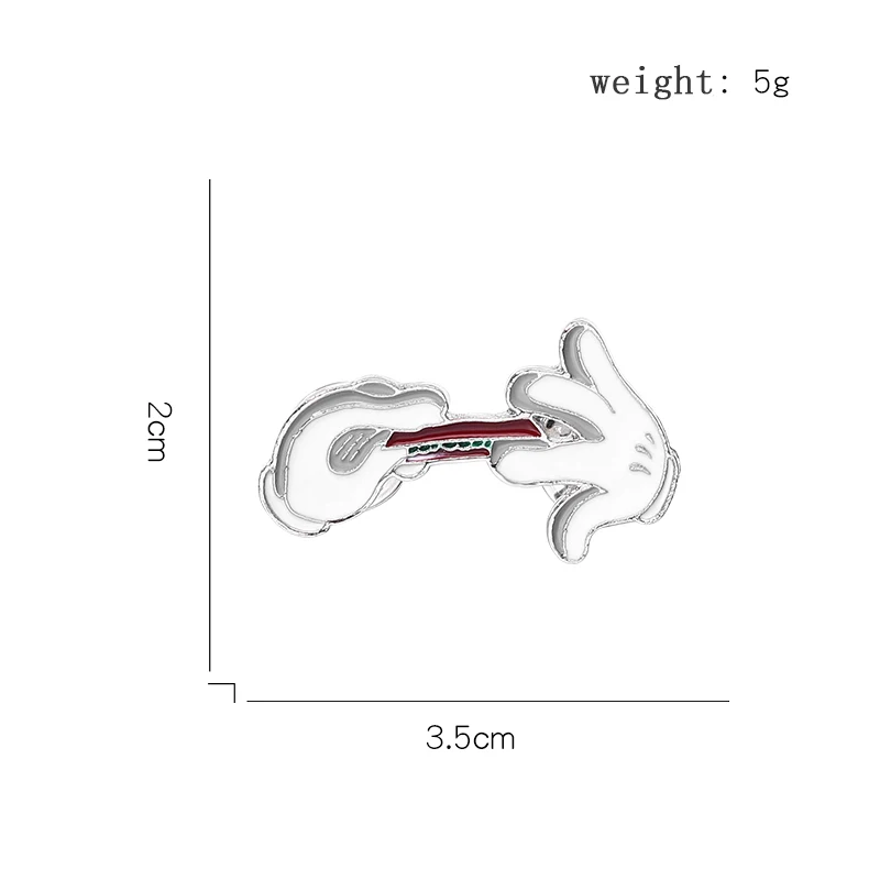 White Hands Enamel Pins Custom Simple Brooches Lapel Badges Cartoon Animal Jewelry Gift for Fans Kids Friends