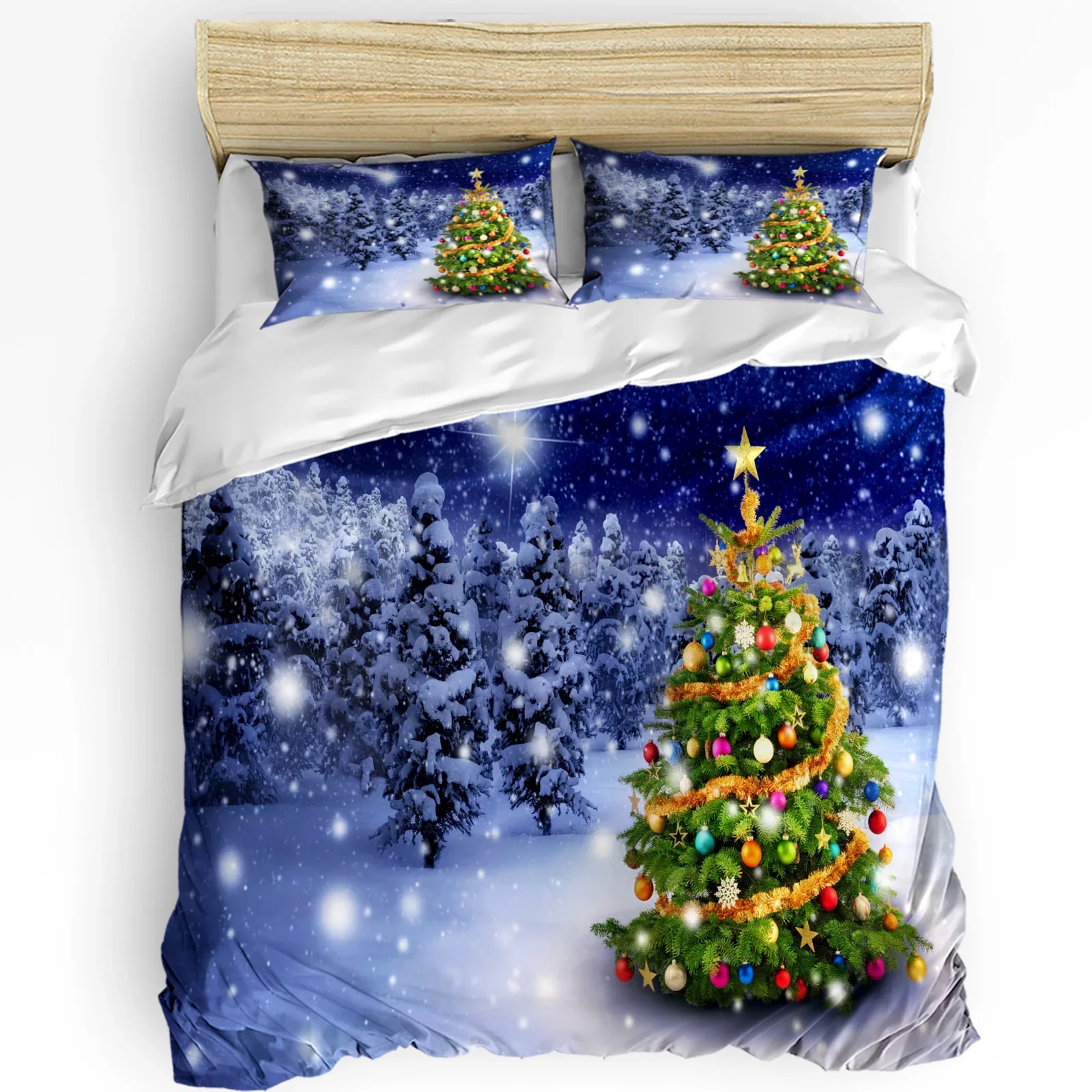 

Christmas Tree Ball Duvet Cover Bed Bedding Set For Double Home Textile Quilt Cover Pillowcases Bedroom Bedding Set (No Sheet)