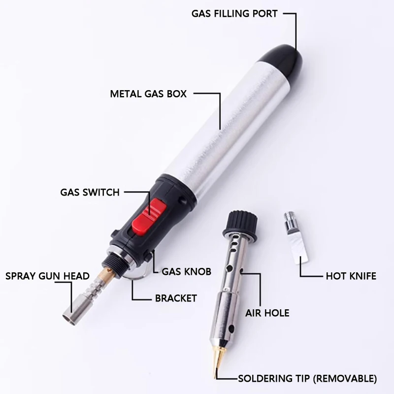 DIY model manual soldering pen portable welding torch welding tool hot air gun multifunctional butane gas soldering iron