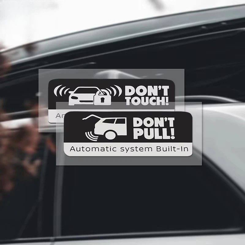 Anti‑Theft System Reminder Electric Kick Plate Open Warning Car Sticker Waterproof Vinyl Decal For SUV Truck Car Window Decor