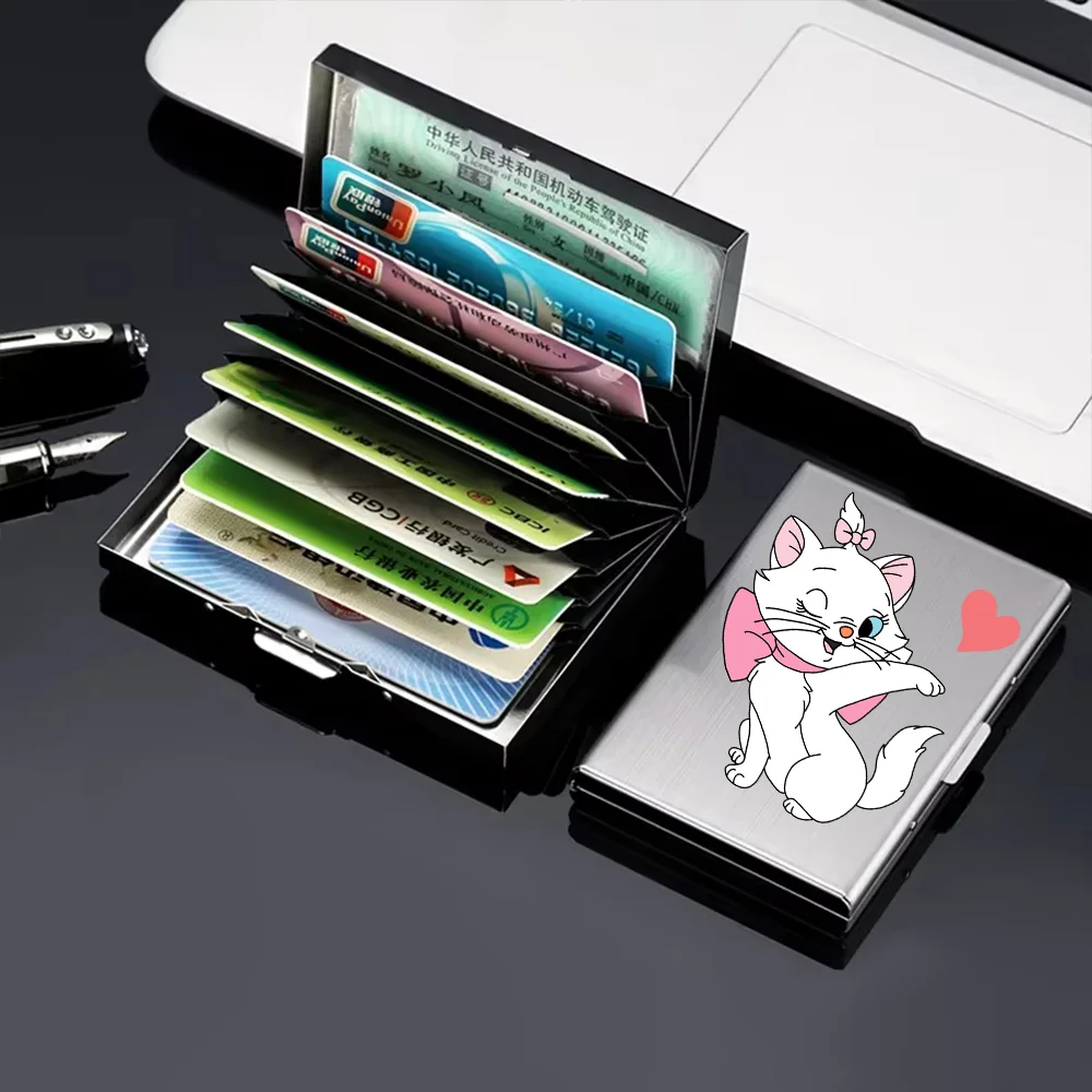 ماري كات الساخن بطاقة الائتمان المحفظة الرجال النساء الأعمال متعددة الوظائف سليم المحفظة الفولاذ المقاوم للصدأ حامل بطاقة 10 فتحة للبطاقات هدية #1