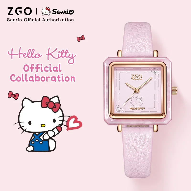 ZGO X Sanrio HelloKitty Ladies Watch Elegant Retro Quartz Watch Minimalist Cute Waterproof Ladies Watch 2193