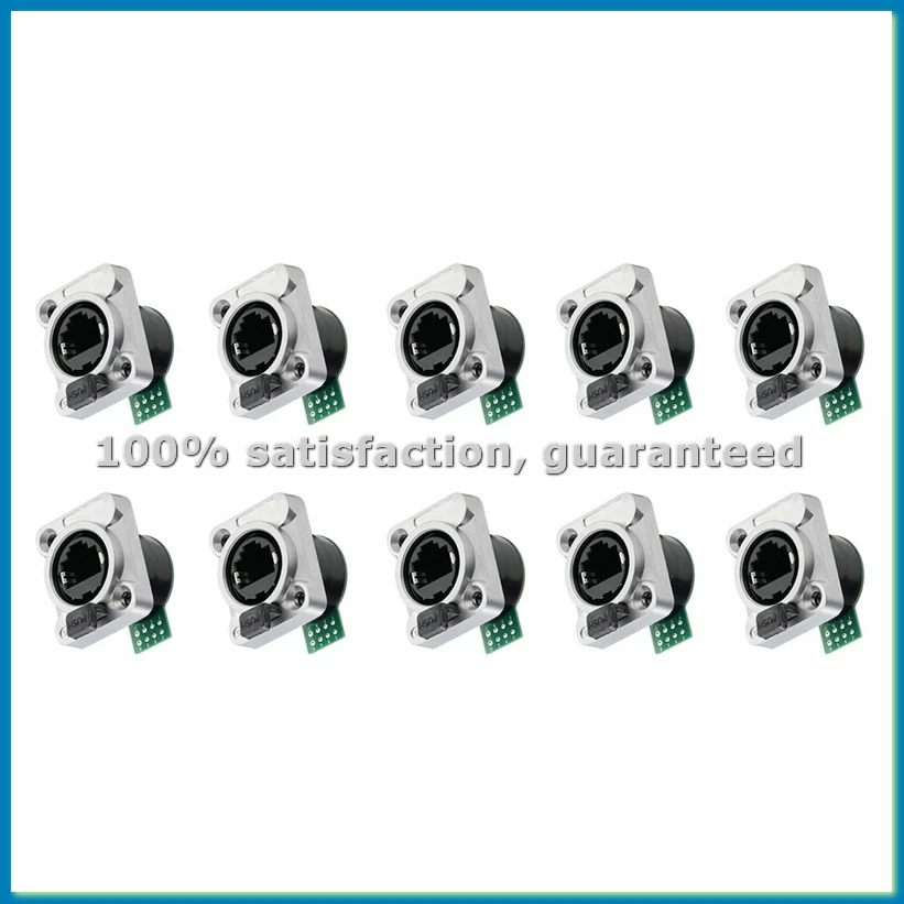 10PCS Ethernet Rj45 Chassis Socket NE8FDP Ethernet Pass Through Connector IP65 Waterproof B-BCBW