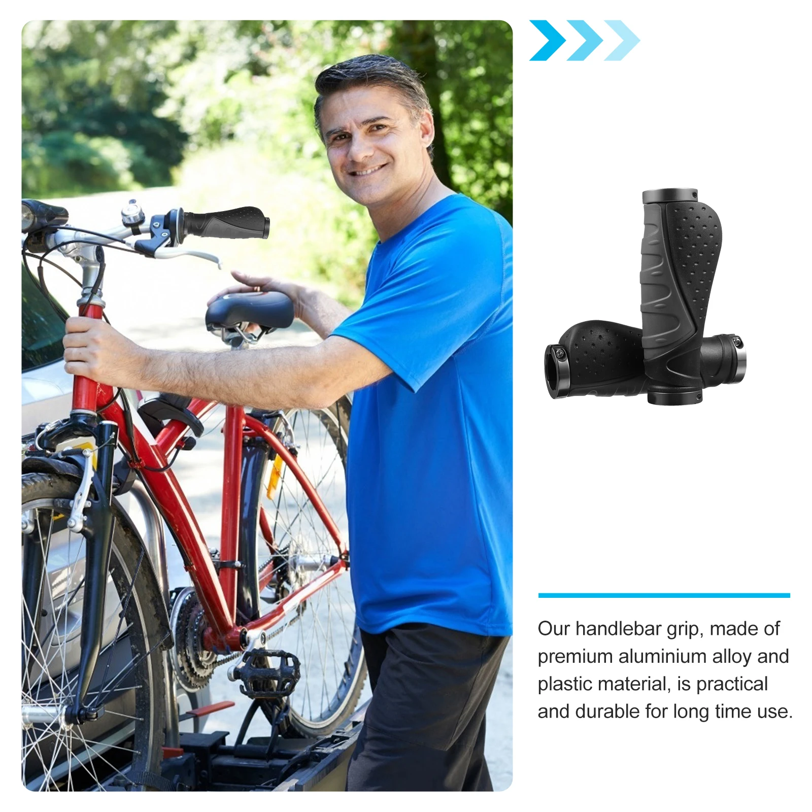 

1 Pair Non-Slip Bike Handlebar Grips Comfortable Ergonomic Cycling Handle Covers For Mountain Folding Road Bikes Durable Grips