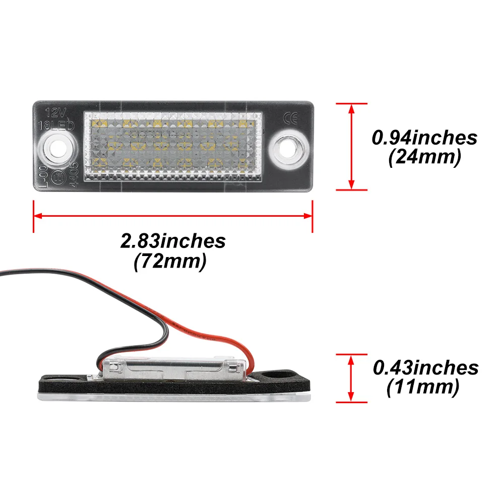 2PCS LED License number plate light canbus for Seat Alhambra Type 7V8, 7V9 VW Sharan Type 7M8, 7M9, 7M6 1996-2010