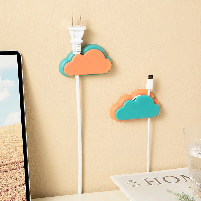 Cloud Shape No Punching Data Line Protectors Cable Organizer Usb Line Earphone Cable Organizer Multifunctional Hooks