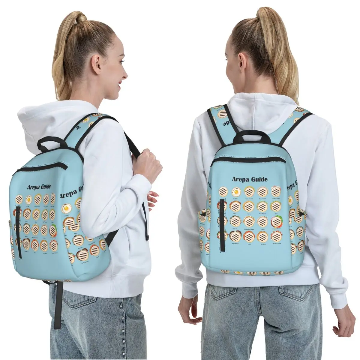 Arepa Guide Venezuela Latin Fast Food Backpack Daypack Large Capacity Boys Girls BookBag School Bag Shoulder Bags for Men Women