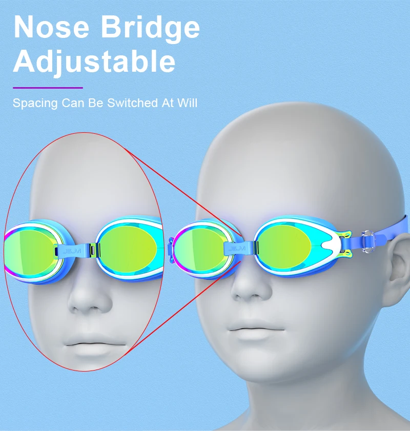 JSJM Professionelle Kinder-Schwimmbrille, beschlagfrei, UV-Schutz, wasserdichte Silikon-Schwimmbrille für Jungen und Mädchen, Schwimmbrille, Geschenk – Detail 7