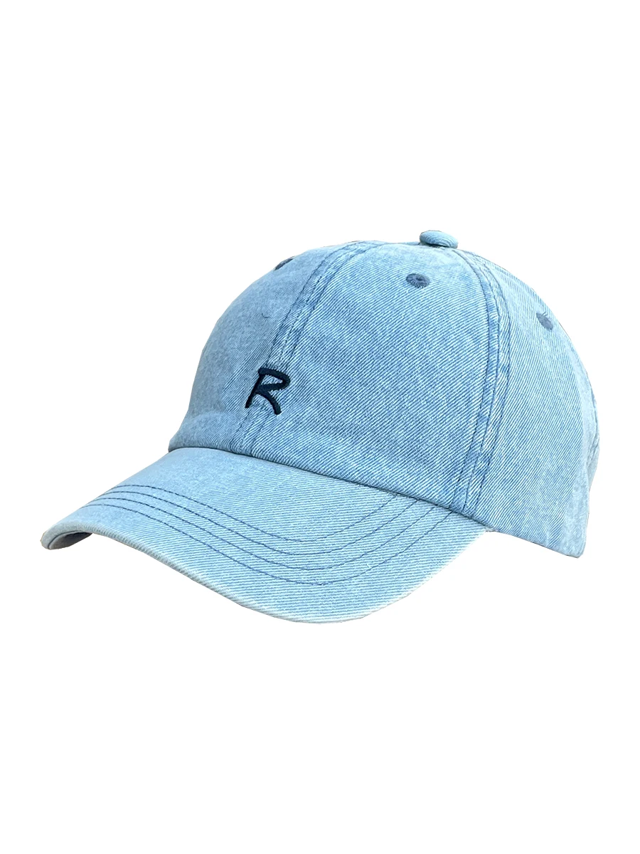 Letter embroidered denim baseball cap women's tide spring and summer couple sunshade cap men