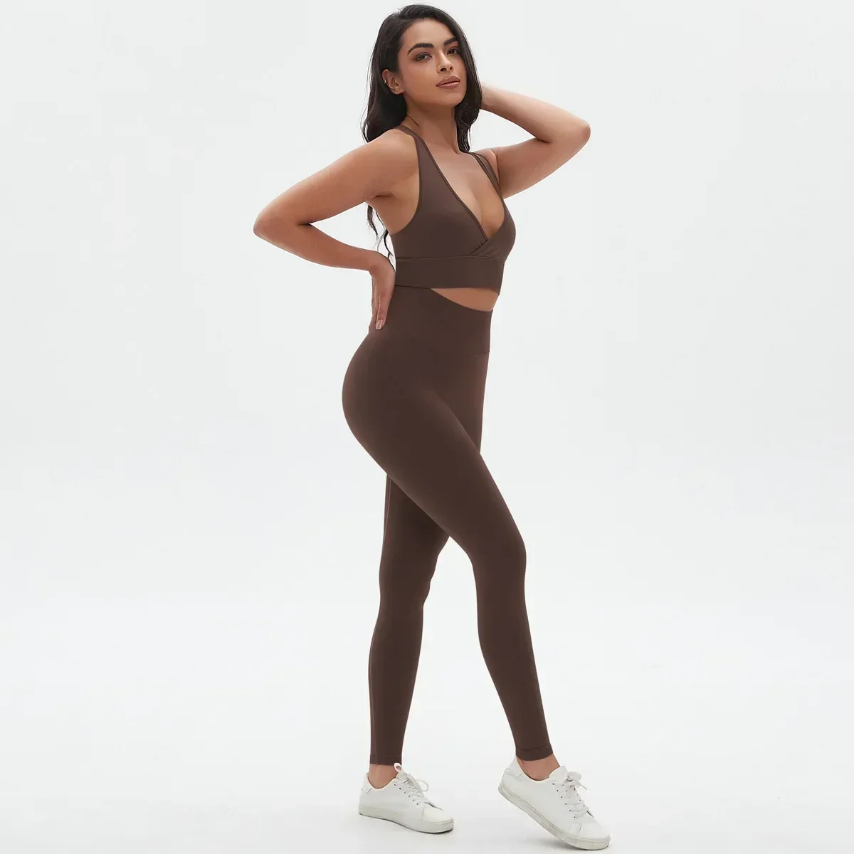 Conjunto de 2 piezas de traje de Yoga para mujer, ropa deportiva para Fitness, conjuntos de mallas deportivas, chándal para mujer, ropa de entrenamiento para gimnasio