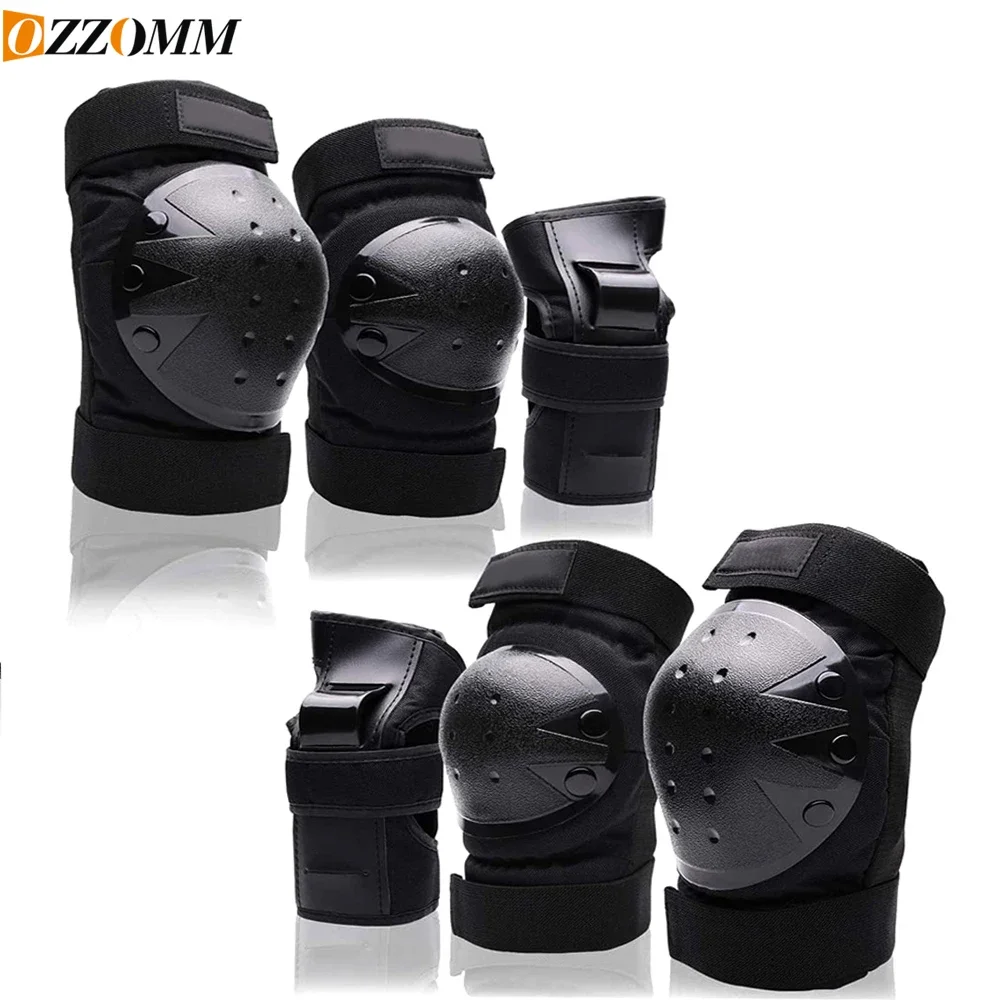 6PCS Kids & Adults Knee Elbow Wrist Guards Set - 3-in-1 Protective Gear for Skateboarding, Roller Skating,Inline Skating,Scooter