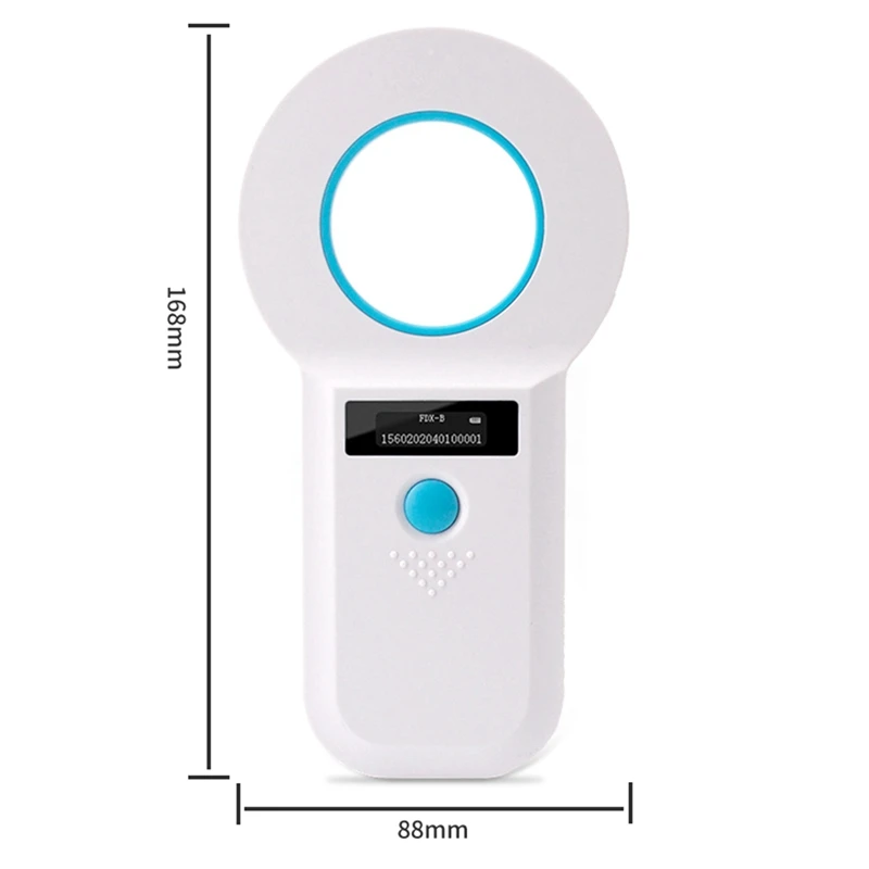 Lector de Microchip de mano RFID para mascotas, Chip de vidrio para etiqueta de oreja de animales, 134,2 Khz