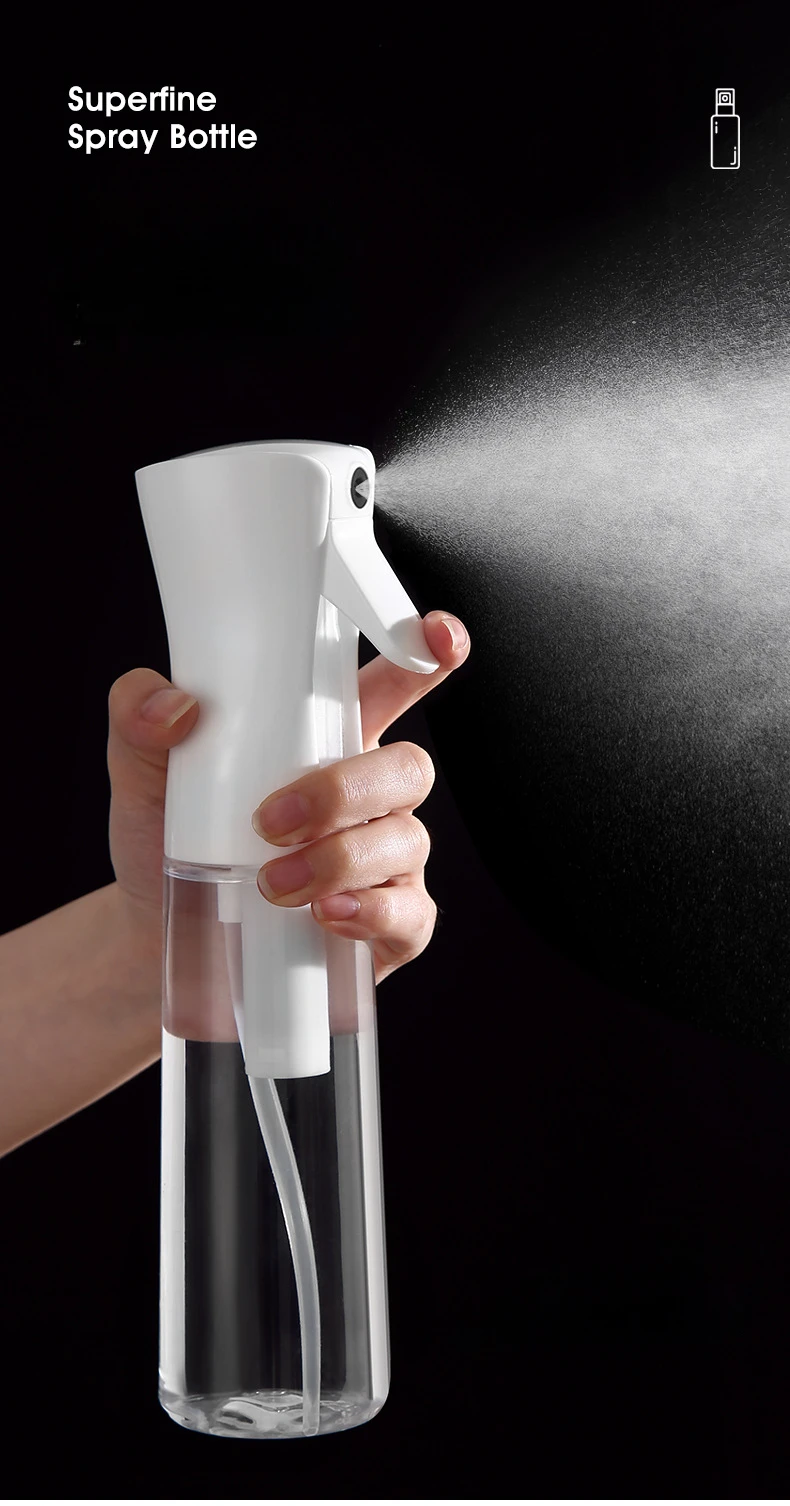 Immagine 3: Flacone spray per capelli da 500/300/200 ml, ricaricabile, con nebulizzazione continua, annaffiatoio automatico, spruzzatore d'acqua per parrucchieri, strumenti per capelli