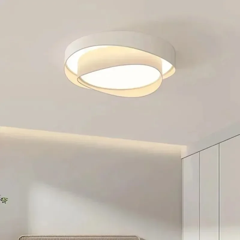 

MandosBor Modern Pure White Led Ceiling Light Nordic Minimalism Lustre Luminarias Bedroom Ceiling Mounted Lamp New Cream Style I