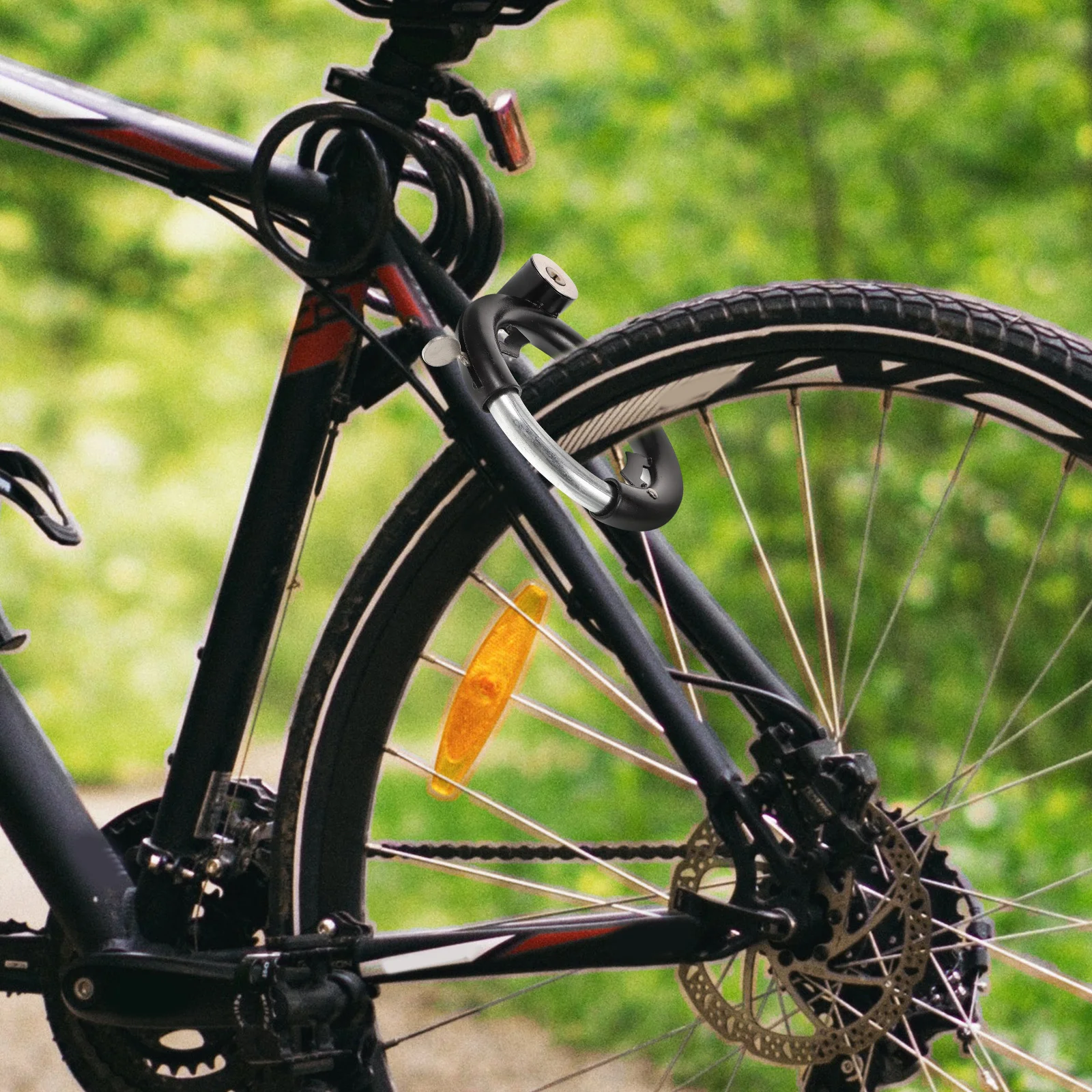 

1Set Sturdy Stainless Steel Bike Lock Multi-Function Round Portable Anti-Theft Lock for Bicycle Electric Scooter