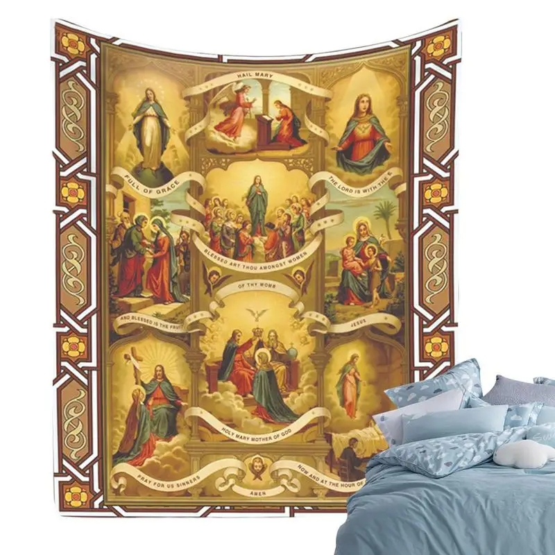 Couverture de jet de lit de Jésus de Noël, couverture de jet, décor à la maison super doux, couverture de jet de Vierge Marie