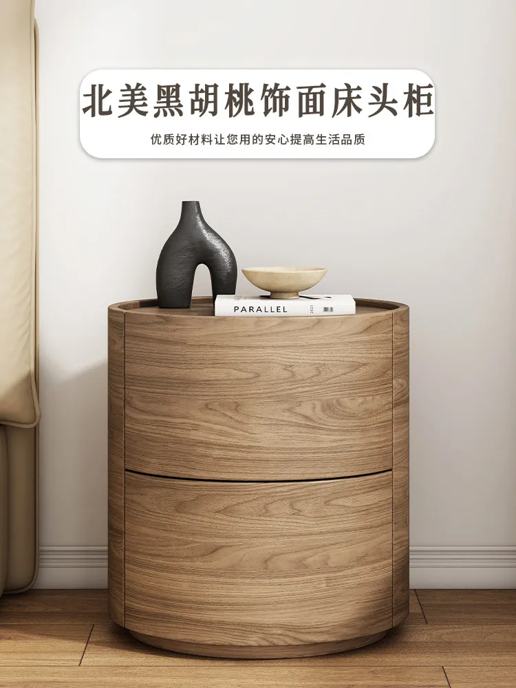 Bedside table light luxury luxury modern simple storage cream style creative baking paint round medieval style children's small