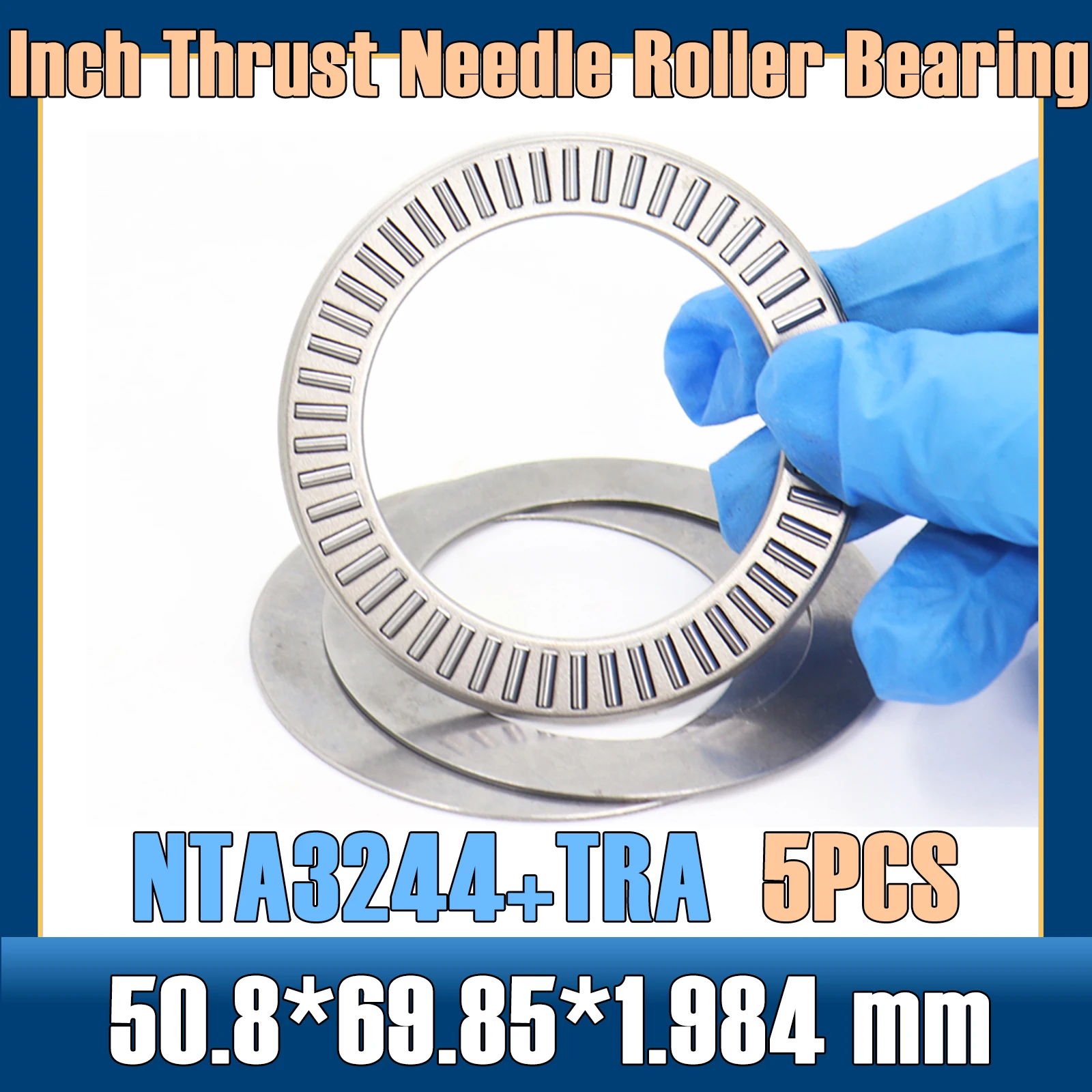 

NTA3244 + TRA Inch Thrust Needle Roller Bearing With Two TRA3244 Washers 50.8*69.85*1.984 mm ( 5 PCS ) TC3244 NTA 3244 Bearings