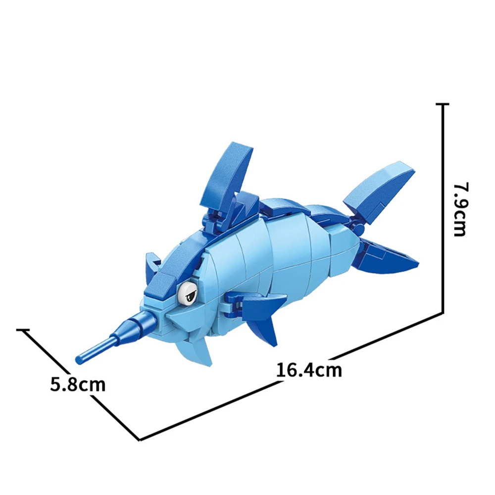 Unterwasser Welt Tiere Manta Ray Clownfisch Thunfisch Krabbe Hummer Micro Bausteine Spielzeug Desktop Ornamente Ziegel Kinder Geschenk – Detail 5