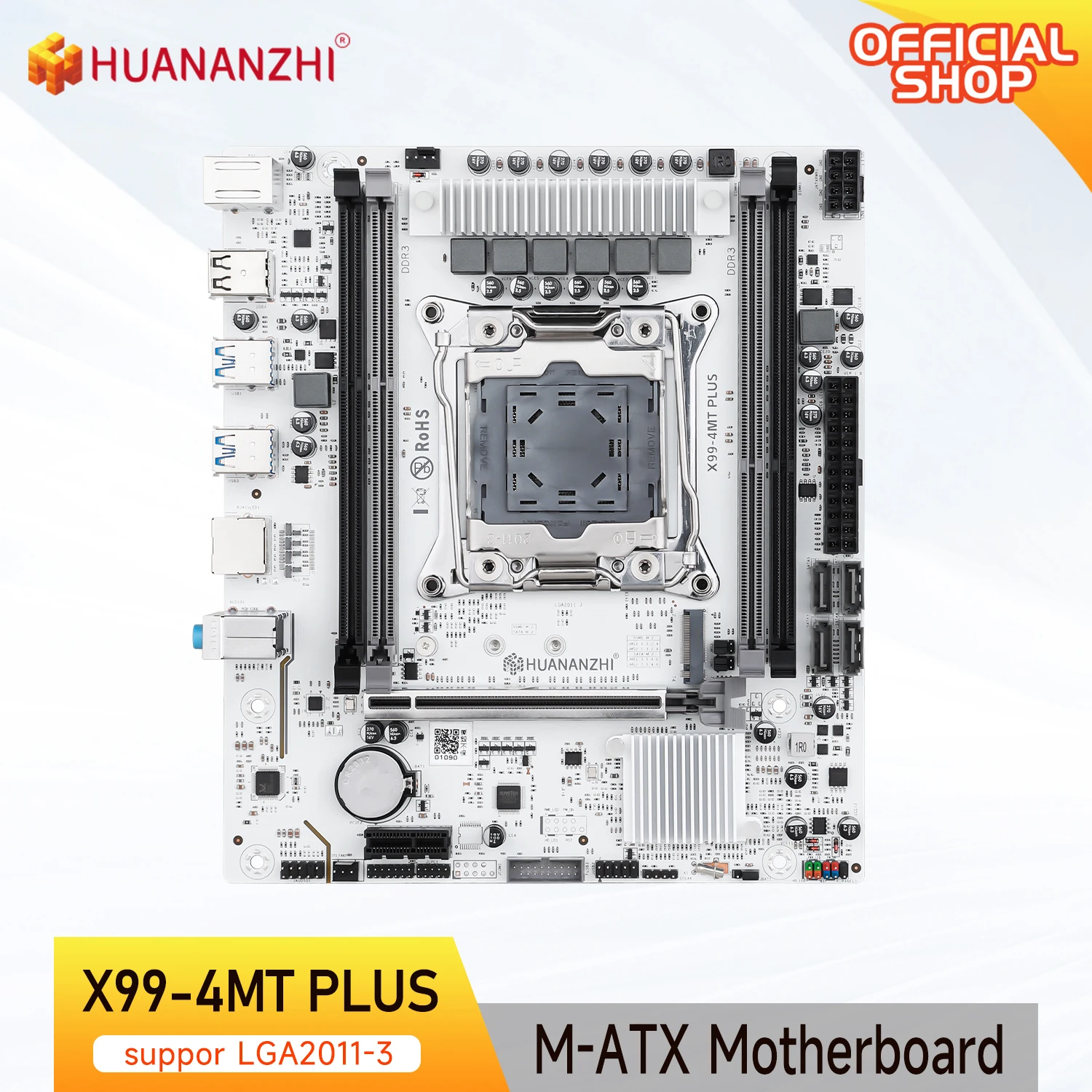 HUANANZHI X99 4MT PLUS LGA 2011-3 XEON X99 Motherboard support Intel E5 2696 2678 2676 2673 2666 V3 DDR3 RECC Memory NVME SATA