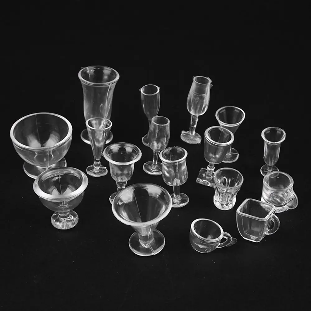 17 szt./Zestaw Miniaturowe DIY Zabawki Kielichy Domek dla Lalek Talerz Naczynie Mini Kubeczki Dekoracja