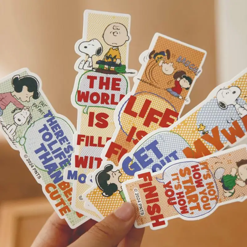 Kawaii Peanuts Snoopy Irregular Paper Bookmark Reading Bookmark High Appearance Reading Mark Card Personality Cartoon Girls Gift