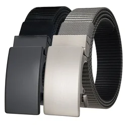Unisex Canvas Belt Tactical Metal Automatic Buckle Belts Army Tough Stretch Nylon Men Women Military Waist Strap jeans Waistband
