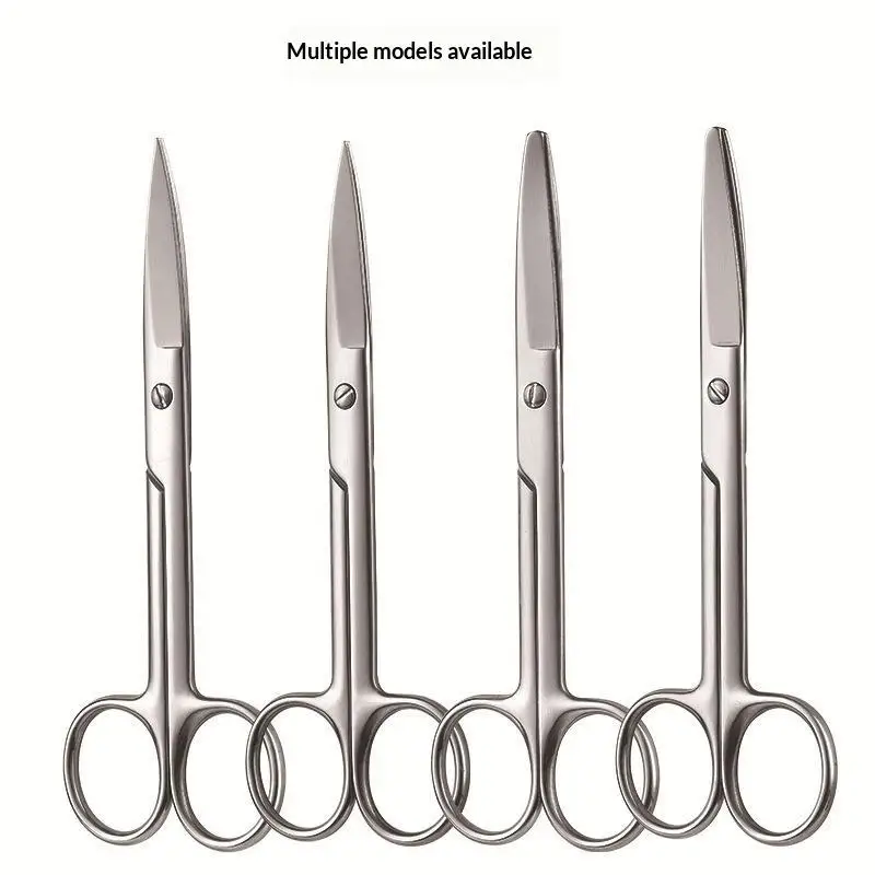 Stainless Steel Surgical Straight Bend Tip Surgical Instruments Stitches Tissue Scissors  Emergency Field Equip Shearing
