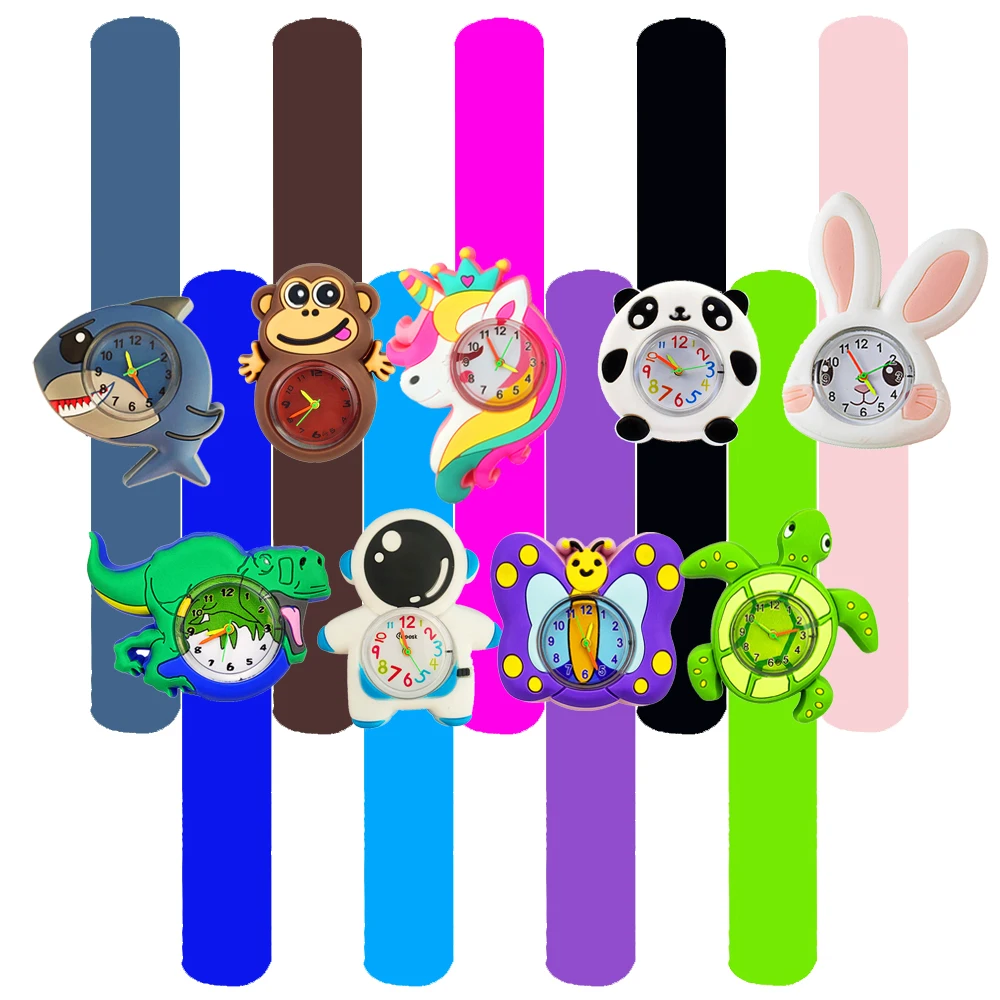 

Cartoon Kids Watches Unisex Silicone Strap Slap Bracelet Children's Exquisite Birthday Christmas Gift for Boys And Girls Clock