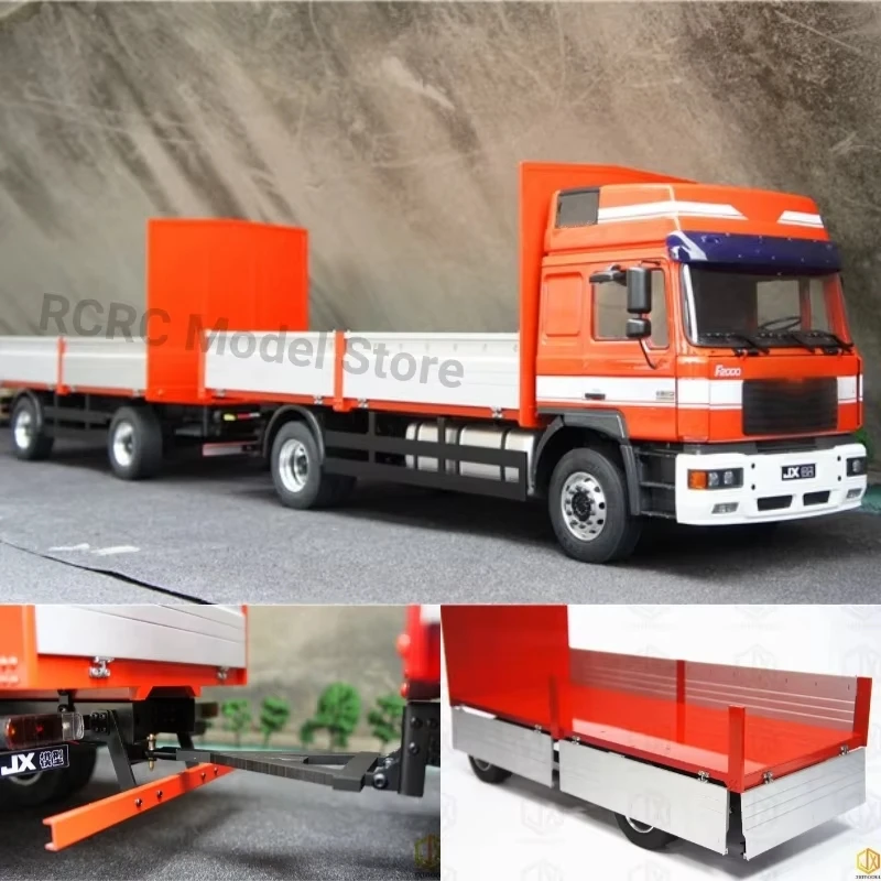1/14 2-axle Trailer Kit Version JXMODEL JX-F2000QG01 For Tamiya 1/14 Rc Tractor Truck Tipper For Man F2000 Accessories Parts