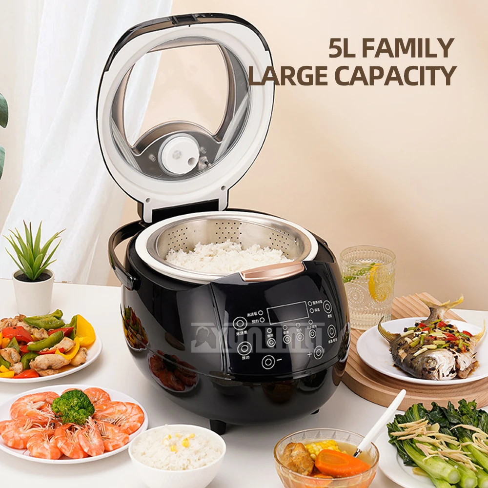 Panela de arroz de grande capacidade 5L Multi Fogão Panela interna de cerâmica Pentola Elettrica Cuiseur Multifonction
