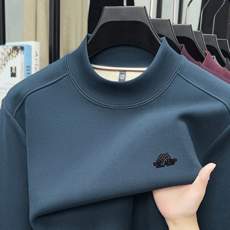 

Man Autumn Winter New Long Sleeves Hoodie Round Neck Fleece-Lined Non-deforming Printing Korean-Style Leisure Hot Men's Clothing